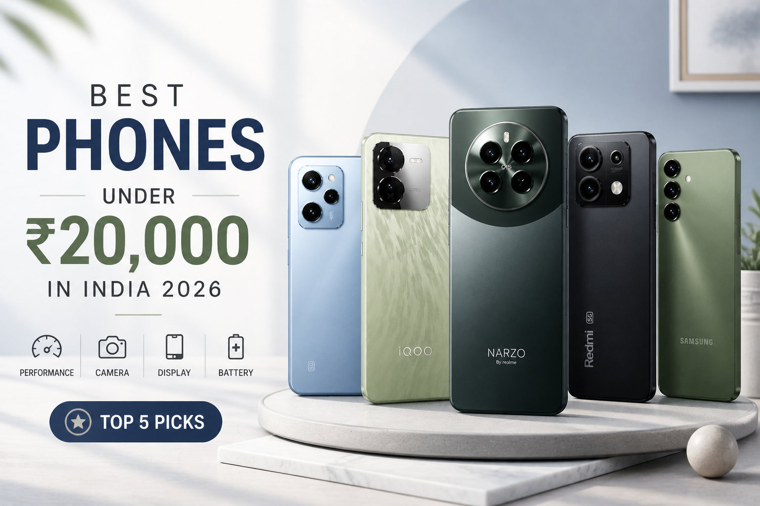 Best Phone Under 20000 in India 2026 — Top 5 Picks