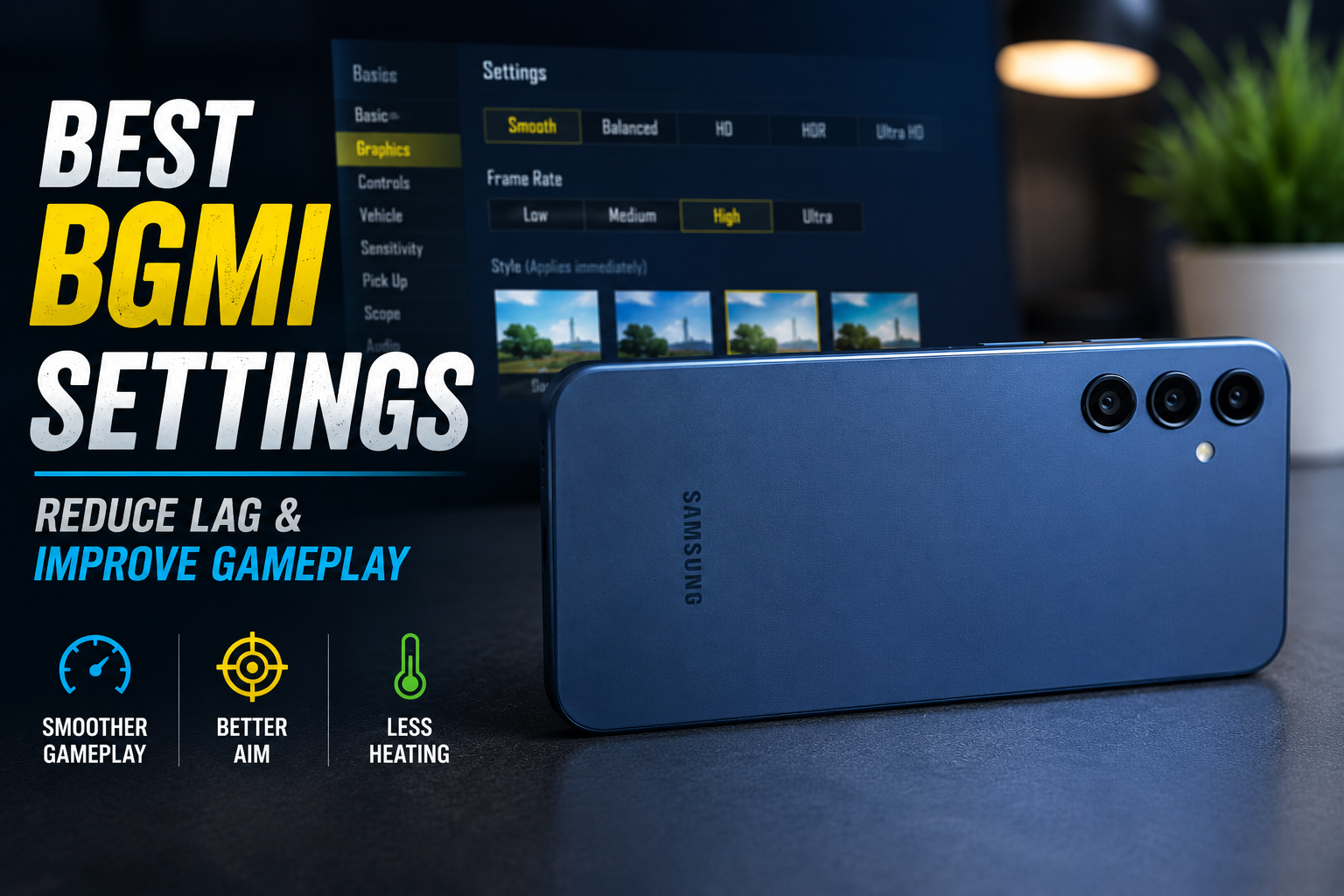 Samsung Galaxy F15 BGMI Settings: Reduce Lag & FPS Drops